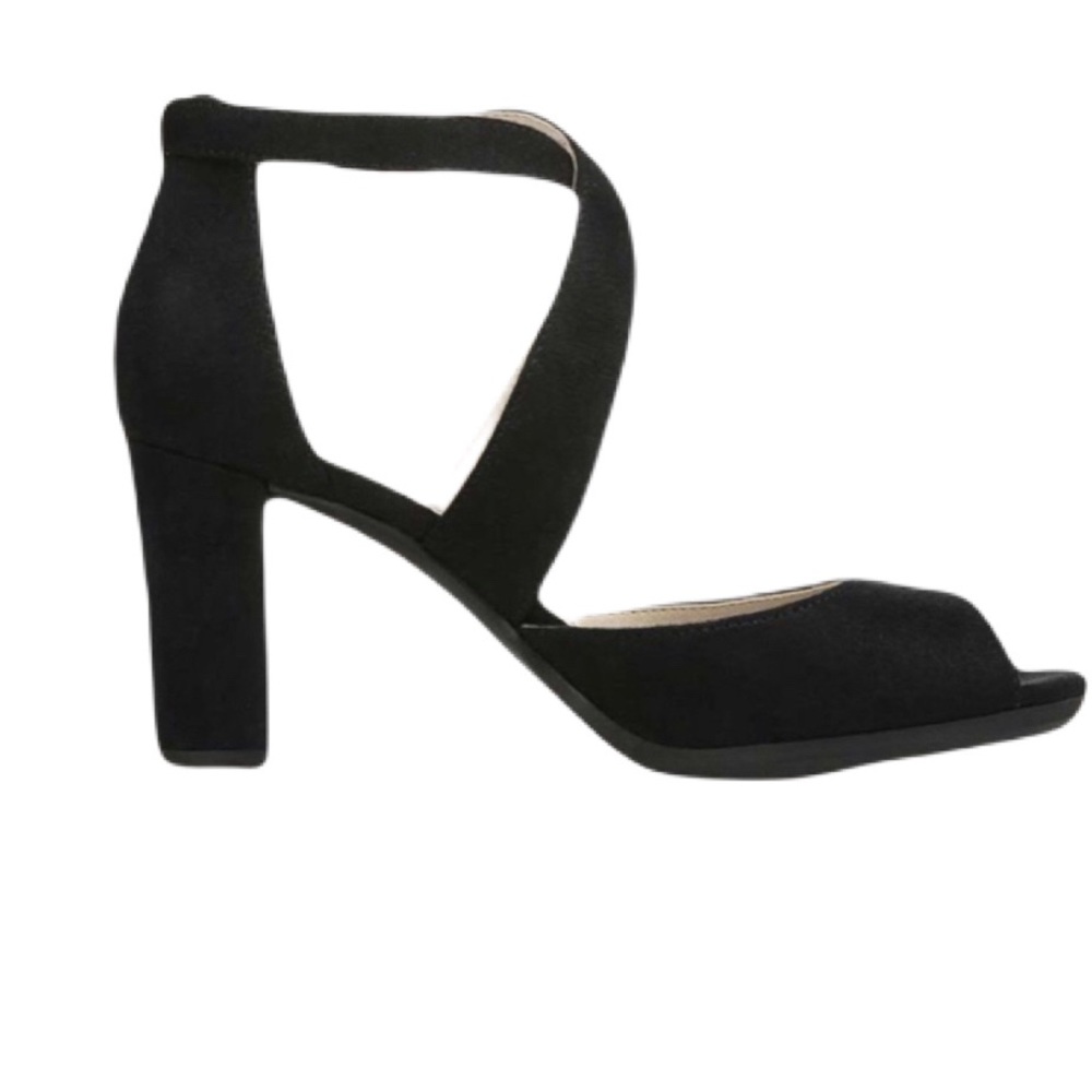 LifeStride Allison Peep Toe in  Black Micro Suede- Various Sizes